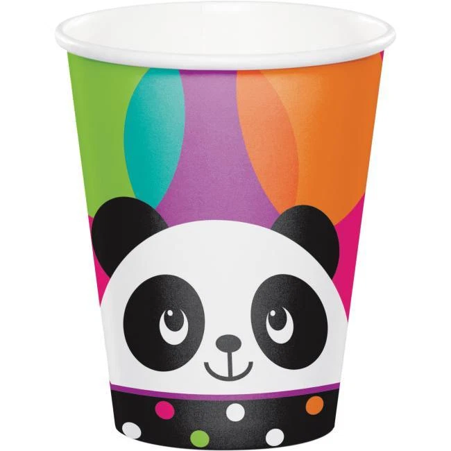 Panda-Monium 9 oz Hot/Cold Paper Cups 8 Paper Pack Panda Birthday Decorations - Image 1 of 1
