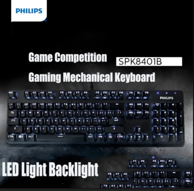 Philips USB Gaming Keyboard Mechanical LED Backlit 104 key for PC Laptop Office - Image 1 of 4