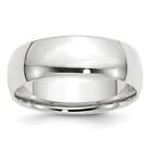 10k White Gold 7mm Wedding Band Ring Gift for Women Men
