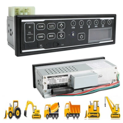 ESPERIA 12V/24V Bluetooth Excavator Radio AUX FM/AM USB MIC Mp3 for Hitachi Komatsu Kato