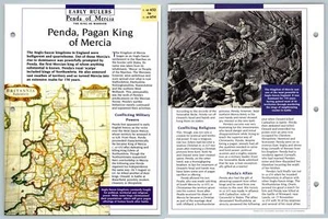 Penda Pagan King Mercia AD632-654 Early Rulers Atlas Kings & Queens GB Maxi Card - Picture 1 of 1
