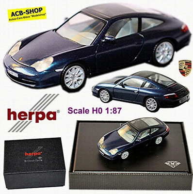 Porsche 911 Targa 2002-05 Tipo 996 Blu Metallizzato 1:87 Herpa Brillant Serie - Immagine 1 di 4
