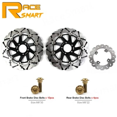 For Kawasaki Ninja ZX9R 2000 2001 Front Rear Brake Disc Rotors w/ Mounting Bolts - Image 1 of 4