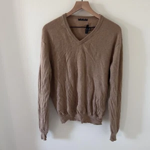 Estate Cashmere Club Room 2-Ply 100% Cashmere Beige Men's Sweater - Medium - Picture 1 of 4