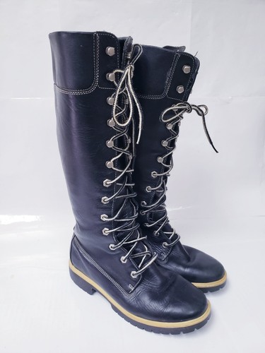 Timberland 23344 9326 Stivali alti con lacci impermeabili in pelle nera 6M