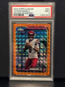 2024 Topps cromo #201 Jayden Daniels RC naranja refractor geométrico/25 PSA 9 - Imagen 1 de 2