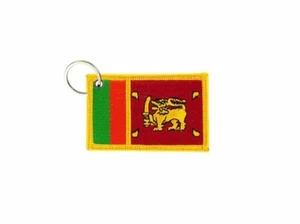Keychain keyring embroidered embroidery patch double sided flag sri lanka - Picture 1 of 1
