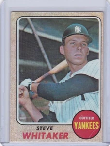 1968 Topps Baseball Card #383 Steve Whitaker New York Yankees - VG+ - Picture 1 of 2