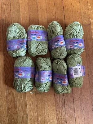 8 madejas descontinuadas Kolibrí de Dale Garn 100 % algodón verde hilo de peso deportivo Foto 1 de 4