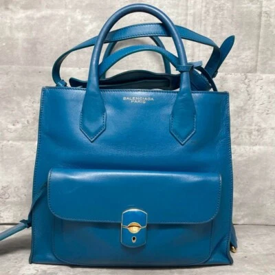 Balenciaga bag 2way padlock leather all afternoon Rare color Paris From Japan - Image 1 of 4