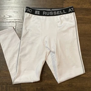 Russell Athletic ~ Boy’s Medium Compression Dri-Power Fleece Lined Pants ~ White - Picture 1 of 10