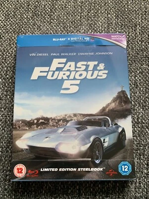FAST & FURIOUS 5 - UK EXCLUSIVE BLU RAY STEELBOOK - NEW & SEALED - Image 1 of 2