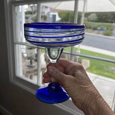 Auténtico juego de 3 vasos de margarita remolino soplado en boca de México Foto 1 de 4