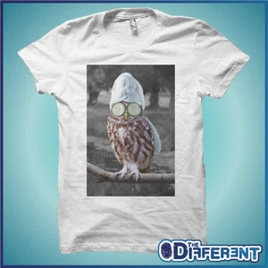 T-SHIRT GUFO DIVERTENTE RELAX OWL FUNNY  THE HAPPINESS IS HAVE MY T-SHIRT NEW - Picture 1 of 1