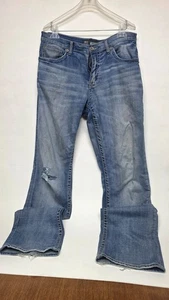 Pantalones de mezclilla BKE Tyler para hombre pierna recta elásticos tiro medio talla 33 L desgastados rotos, - Imagen 1 de 16