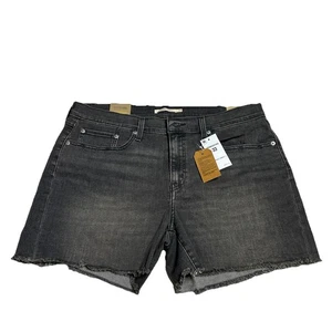 Levi's Women's Shorts Size 33 Jean Shorts Mid Length Shorts Black Gray New NWT - Picture 1 of 9