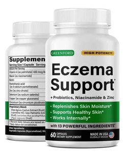 Eczema Treatment & Support for Natural Relief - Made in USA - Skin Vitamins 4/26 - Picture 1 of 8