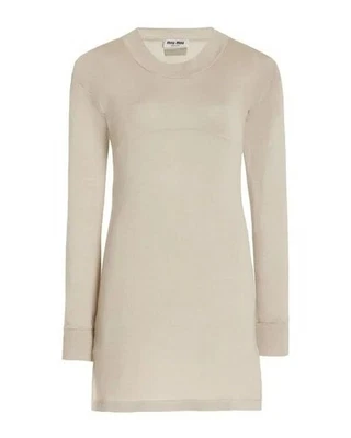 Mini Vestido Miu Miu Maglieria Cachemira-Seda en Pomice Foto 1 de 4