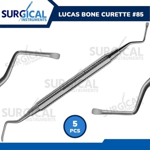 5 Pcs Lucas Bone Curette #85 Dentist Lab Dental Hollow Handle German Grade - Picture 1 of 7