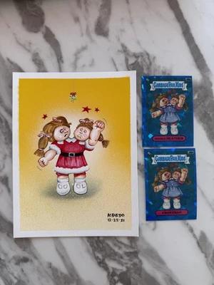 🔥 Garbage Pail Kids David Acevedo 12 Days of Christmas Double Heather Sketch🔥 - Image 1 of 4