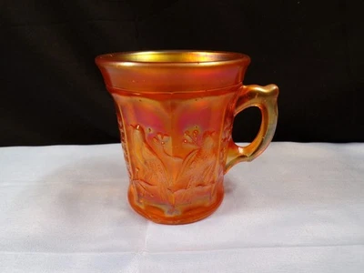 Northwood Marigold Carnival Glass Singing Birds Mug INV4 - Image 1 of 4