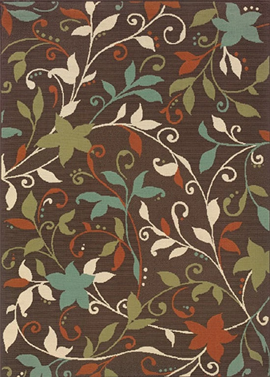 2x3 Sphinx Vines Flowers Casual Brown 967X6 Area Rug - Approx 1' 9" x 3' 9" - Image 1 of 1