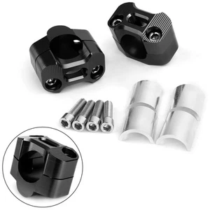 Riser per manubrio in alluminio CNC 22-28 mm con morsetto universale Nero T9 - Picture 1 of 12