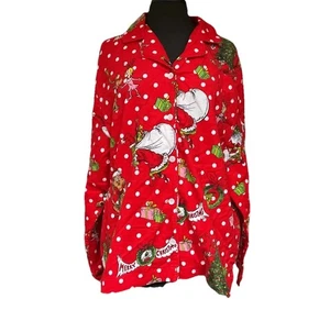 Pigiama POTTERY BARN TEEN Dr. Seuss The Grinch in flanella di Natale biologico XL - Foto 1 di 13