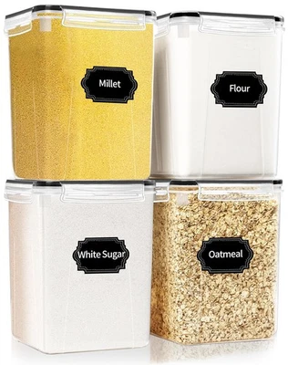 4 Pack Large Airtight Food Storage Containers with Lids (5.2L / 176oz), BPA F... - Image 1 of 4