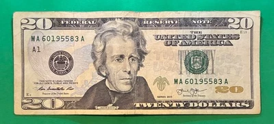 2013 $20 Dollar Bill Birth Note Special Date (MA60195583) 1955 Circulated - Image 1 of 4