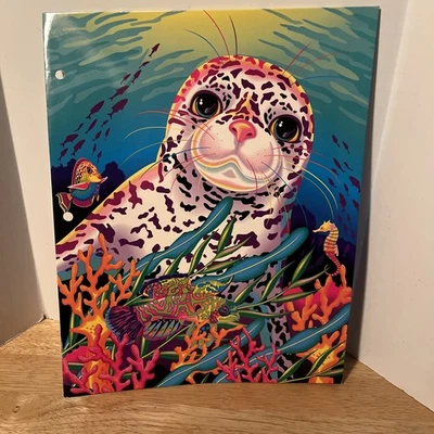 Carpeta vintage 2004 Lisa Frank - Seal Pup Ocean Coral NUEVO STOCK ANTIGUO NOS Foto 1 de 4