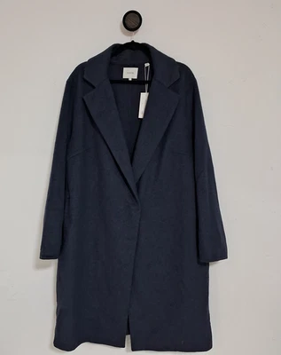Abrigo recto clásico largo de lana para mujer VINCE en azul jaspeado mediano XXL $695 Foto 1 de 4
