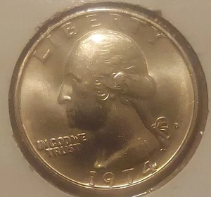 1974 US Quarter D ERROR Mint Mark Filled In RARE Very Nice Looking - Picture 1 of 10