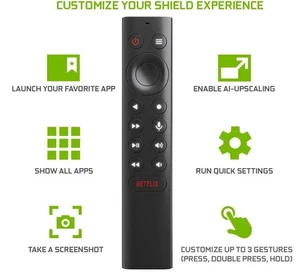 NVIDIA SHIELD Fernbedienung mit Sprachsuche, hintergrundbeleuchteten Tasten, IR-Blastersteuerung - Bild 1 von 5