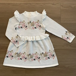 Janie and Jack Blumen Strick Kinder Kleid Mädchen Größe 7 - Bild 1 von 8