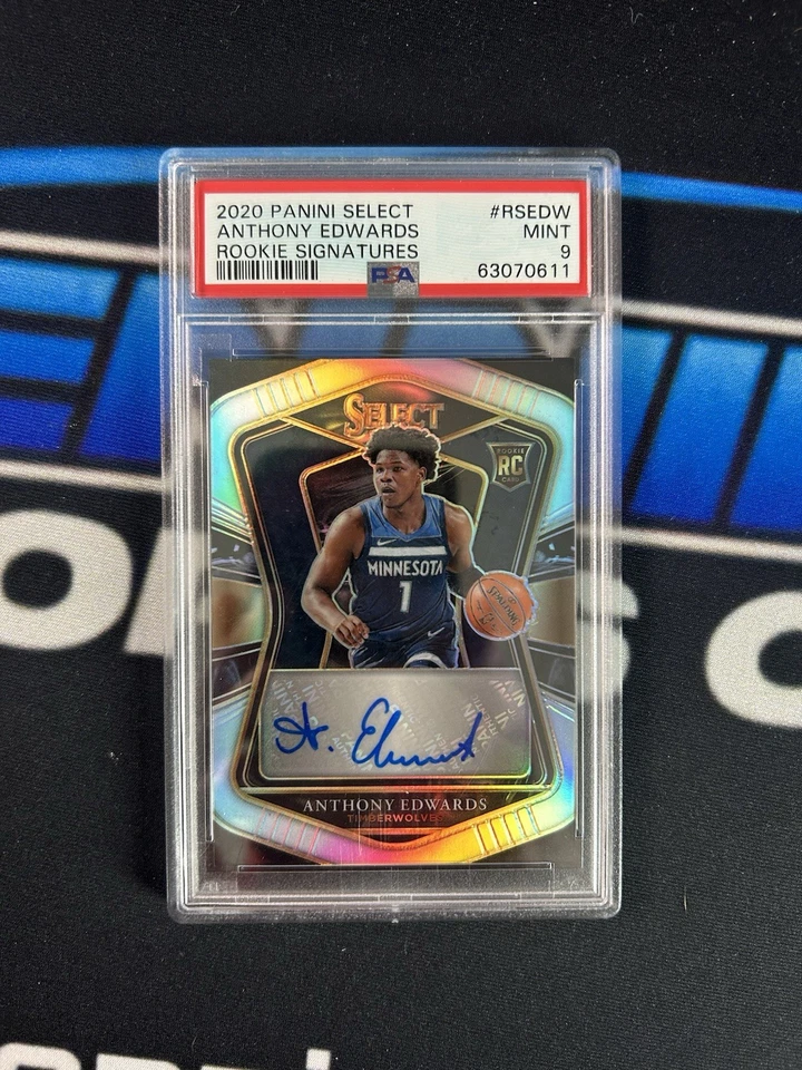 2020 Select Anthony Edwards Rookie Signatures /249 PSA 9 Mint Auto Centered RC - Image 1 of 2