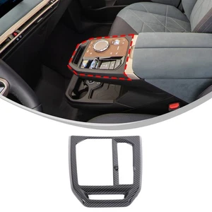 ABS Carbon Center Control Gear Panel Frame Trim Gear Cover For BMW iX 2022-24 - Picture 1 of 7