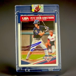 PETE CROW-ARMSTRONG - BÉISBOL 2018 EE. UU. - AUTO FIRMADO - ESTRELLAS Y RAYAS (RC) - Imagen 1 de 2