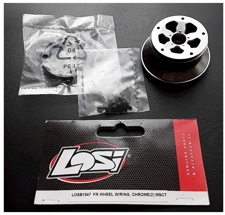 Losi LOSB1947 Chrome Front Wheel with Ring 1/16 Mini-SCT Incomplete Wheel NEW - Image 1 of 1