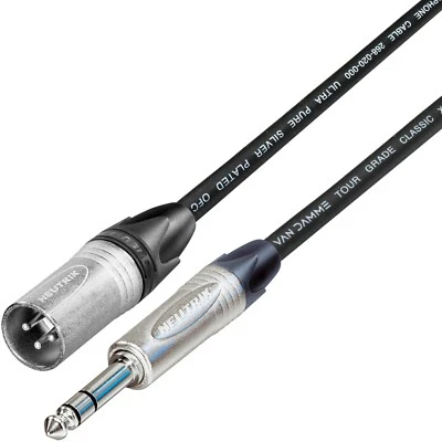 TRS 1/4 Klinke auf Stecker XLR 0,5m Neutrik symmetrisches Kabel Van Damme geschirmtes Kabel