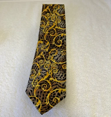 Corbata de seda barroca medallones cabeza de Medusa Gianni Versace vintage usada en excelente estado hecha en Italia Foto 1 de 4