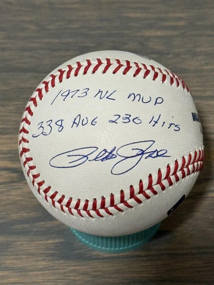 RARE PETE ROSE REDS 1973 NL MVP .338 AVG 230 HITS STAT SIGNED AUTO BASEBALL LCK - Image 1 of 1