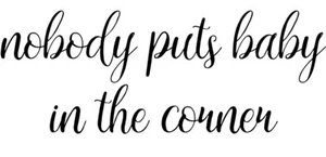 Nobody Puts Baby in the Corner vinyl decal sticker pinterest dirty dancing movie - Picture 1 of 1