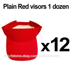 ***RED*** WHOLESALE LOT OF 12 PLAIN BLANK SOLID SPORTS SUN VISORS - Bild 1 von 2