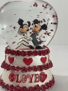 Vintage Disneyland Paris Mickey Minnie Mouse Hearts Globe Wedding March - Picture 1 of 6