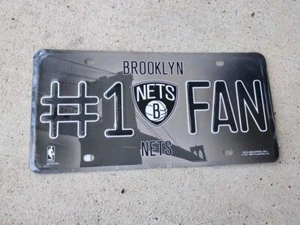 Brooklyn Nets Metal Auto Tag Matrícula #1 VENTILADOR 6x12 Pulgadas Nuevo T - Imagen 1 de 4