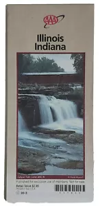 Road Map Illinois Indiana USA 1999 Collectible Folding Paper Travel Routes AAA - Picture 1 of 5