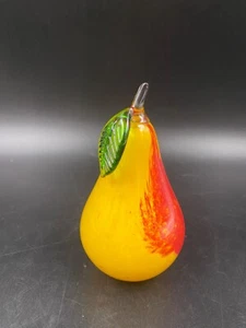 MURANO FRUTTA IN VETRO SOMMERSO PERA GIALLO ROSSA SCANCRYSTAL SOPRAMMOBILE - Foto 1 di 5