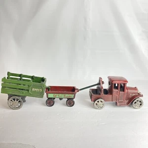Vintage cast iron truck with trailer - Picture 1 of 12