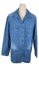 The villager Womans Sz S Distressed Denim Jacket Blazer S35 - Picture 1 of 14